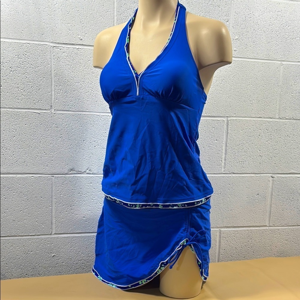 Blue Halter tankini & skirt set​​​​
